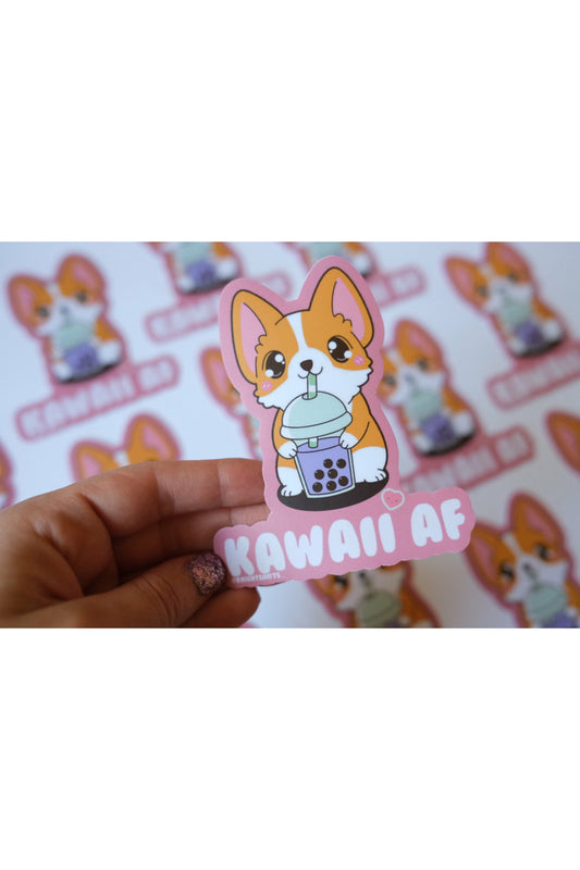 Kawaii AF Corgi Sticker