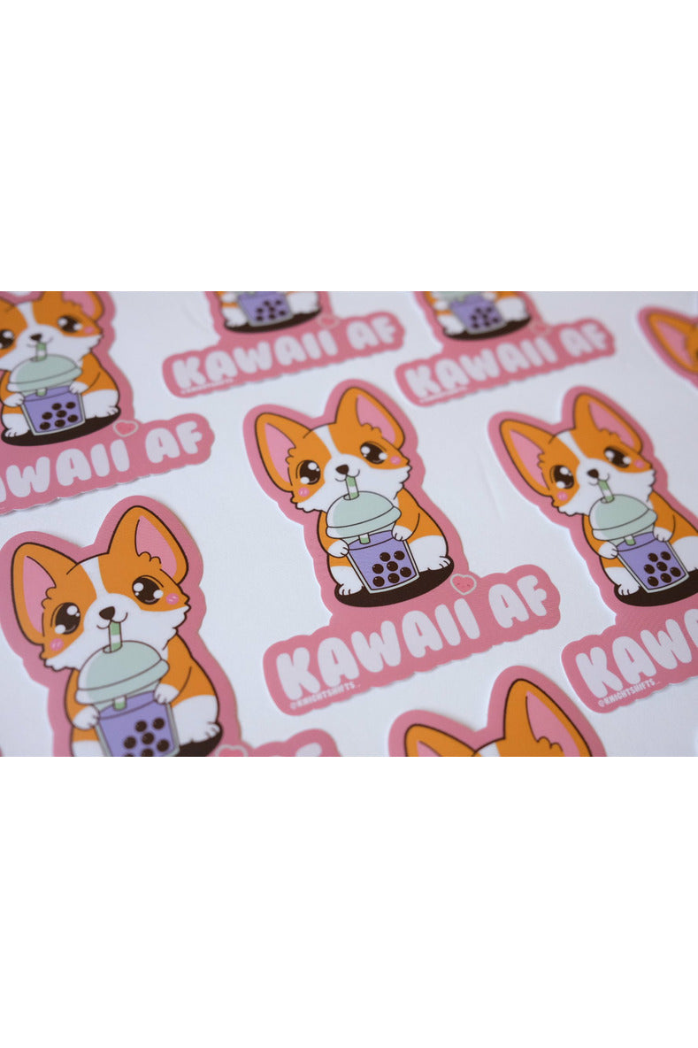 Kawaii AF Corgi Sticker
