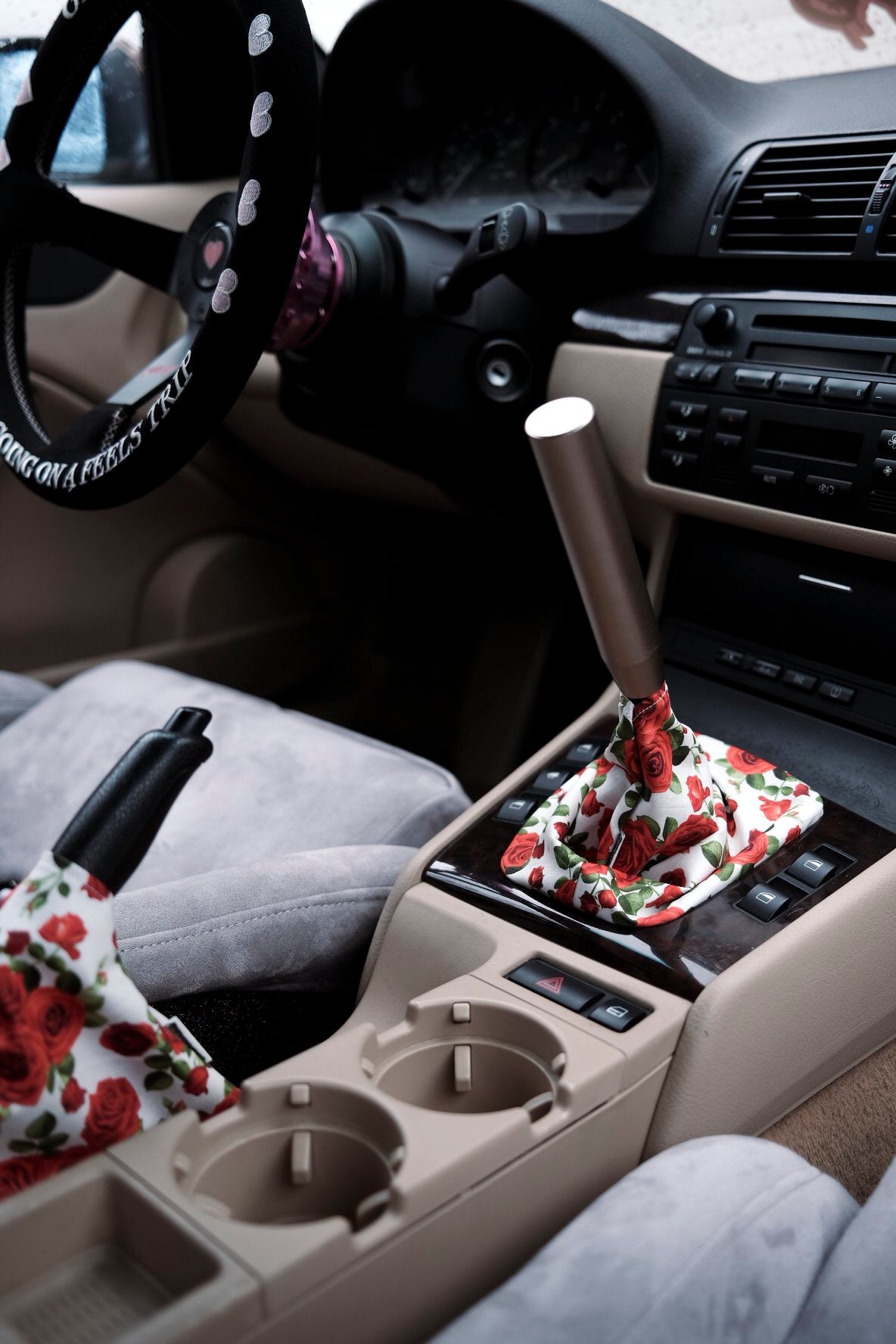 Red and White Rose Shift Boot